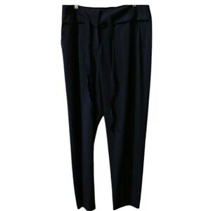 T Tahari Black Ribbon Tie Trousers | Corporate Goth Straight Leg Dress Pants 14